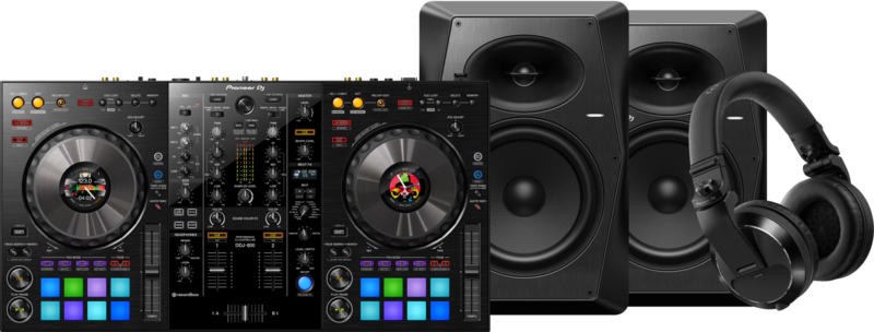 Pioneer DJ DDJ-800 + Pioneer DJ HDJ-X7 Zwart + Pioneer VM80 (per paar)