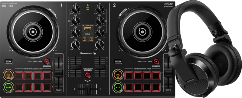 Pioneer DJ DDJ-200 + Pioneer DJ HDJ-X7 Zwart